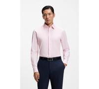 BOSS Slim-fit shirt in easy-iron stretch-cotton poplin - Style H-HANK-kent-C1-214, 50469345 light pink 17.7