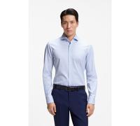 BOSS Slim-fit shirt in easy-iron striped stretch cotton - Style H-HANK-SP-C1-261, 50567021 Light Blue Stripes 16