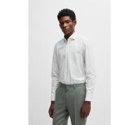 BOSS Slim-fit shirt in easy-iron striped stretch cotton - Style H-HANK-spread-C1-222, 50539122 Green Patterned 16.5