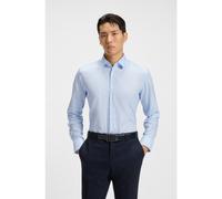 BOSS Slim-fit shirt in high-performance structured cotton - Style P-HANK-s-kent-C1-222, 50480109 Light Blue 15.5