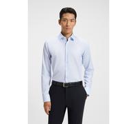 BOSS Slim-fit shirt in high-performance structured cotton - Style P-HANK-s-kent-C1-222, 50480109 Light Blue 17.5