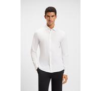 BOSS Slim-fit shirt in melange cotton jersey - Style Mysoft_2_M, 50519748 White XL