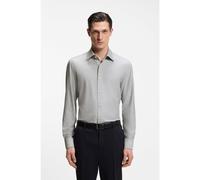 BOSS Slim-fit shirt in mouliné performance-stretch jersey - Style P-HANK-K-261, 50561109 Light Grey 16