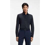 BOSS Slim-fit shirt in performance-stretch structured jersey - Style P-HANK-K-261, 50555767 Dark Blue 16