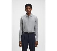 BOSS Slim-fit shirt in printed Italian-made cotton poplin - Style L-HAYS-KENTW-C-252, 50546017 Dark Blue 16
