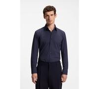 BOSS Slim-fit shirt in printed performance-stretch fabric - Style P-HANK-kent-C1-222, 50567195 Blue Patterned 17.5