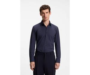 BOSS Slim-fit shirt in printed performance-stretch fabric - Style P-HANK-kent-C1-222, 50567195 Blue Patterned 17
