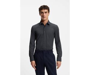 BOSS Slim-fit shirt in printed performance-stretch jersey - Style P-HANK-S-K-261, 50556692 Blue Patterned 16.5