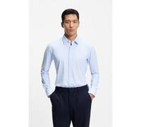 BOSS Slim-fit shirt in printed performance-stretch jersey - Style P-HANK-S-K-261, 50556692 Light Blue checks 17.5
