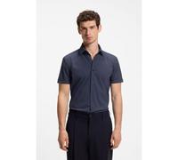BOSS Slim-fit shirt in printed performance-stretch jersey - Style P-HANK-SK-SH-C1-252, 50539369 Blue Patterned 16.5
