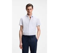 BOSS Slim-fit shirt in printed performance-stretch jersey - Style P-HANK-SK-SH-C1-252, 50539369 Light Blue Patterned 16.5
