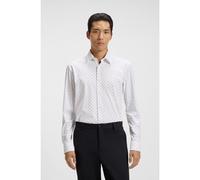 BOSS Slim-fit shirt in printed performance-stretch jersey - Style P-ROAN-kent-C1-233, 50550654 White Patterned XL