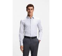 BOSS Slim-fit shirt in printed stretch cotton - Style H-HANK-K-C1-261, 50555709 Blue Patterned 16.5