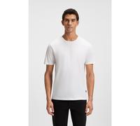 BOSS Slim-fit short-sleeved T-shirt in mercerised cotton - Style Tessler 150, 50468395 White 6XL