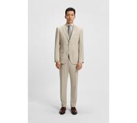 BOSS Slim-fit suit in checked stretch wool - Style H-Huge-2Pcs-Peak-253, 50546099 Natural 40R