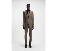 BOSS Slim-fit suit in micro-patterned virgin wool - Style H-Houston-2Pcs-252, 50546097 Brown 42R