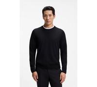 BOSS Slim-fit sweater in merino wool - Style Leno-P, 50468239 Black XL