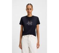 BOSS Slim-fit T-shirt in cotton jersey with logo artwork - Style C_Elogo_print19, 50551428 Dark Blue S