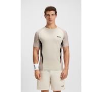 BOSS Slim-fit T-shirt in mesh jersey with contrast inserts - Style TS_TOC Matchball, 50549511 Natural L