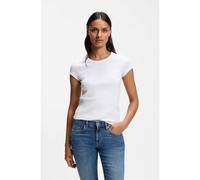 BOSS Slim-fit T-shirt in stretch cotton with embroidered logo - Style C_Ecute, 50554675 White S