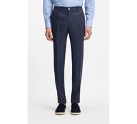 Boss Mens Boss Slim-Fit Mid-Rise Linen-Blend Trousers Open Blue 30