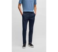 BOSS Slim-fit trousers in cotton-blend satin - Style H-Kaiton1, 50540650 Dark Blue 36R