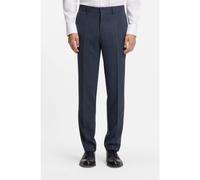BOSS Slim-fit trousers in micro-patterned stretch wool - Style H-Genius-253, 50564107 Dark Blue 32R