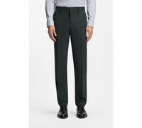 BOSS Slim-fit trousers in micro-patterned stretch wool - Style H-Genius-253, 50564107 Green 32R