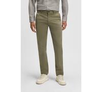 BOSS Slim-fit trousers in stretch-cotton satin - Style Chino_slim, 50510933 Olive 33/32