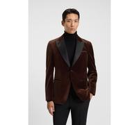 BOSS Slim-fit tuxedo jacket in cotton velvet - Style H-Hutson-Tux-254, 50551552 Dark Orange 38R