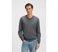 BOSS Slim-fit V-neck sweater in virgin wool - Style Melba-P, 50468261 Grey M