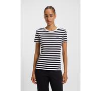BOSS Slub-cotton T-shirt with horizontal stripe - Style C_Esla_Striped, 50504192 Blue Stripes XS