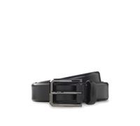 BOSS Smooth-leather belt with engraved gunmetal buckle - Style Caleb-Gm_Sz30, 50558704 Black 40