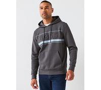 BOSS Soody Zone Regular Fit Logo Overhead Hoodie, Dark Grey, Size M, Men Dark Grey