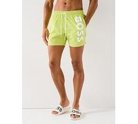 BOSS Mens Starfish Contrast-Logo Swim Shorts with Full Lining