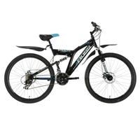 Boss Stealth Full Suspension Mountain Bike, 26" Wheel, 18.5" Frame - Black/Silver/Blue