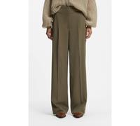 BOSS Straight-fit trousers with pleat front - Style C_Tarima, 50558096 Dark Green 12