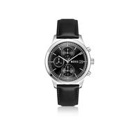 BOSS Stratus chronograph watch with black leather strap - Style STRATUS, 58733291 Black pcs.
