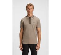 BOSS Stretch-cotton polo shirt with contrast stripes - Style Philix Tape, 50537489 Light Brown XXL
