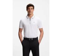 BOSS Stretch-cotton polo shirt with contrast stripes - Style Philix Tape, 50537489 White S