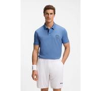 BOSS Stretch-cotton polo shirt with tennis-inspired logo - Style PL_Boss Open, 50560261 Blue L