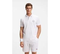 BOSS Stretch-cotton polo shirt with tennis-inspired logo - Style PL_Boss Open, 50560261 White XXXL
