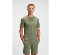 BOSS Stretch-cotton pyjama T-shirt with signature-stripe tape - Style Unique T-Shirt, 50545930 Light Green L