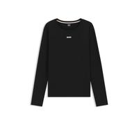 BOSS Stretch-cotton Pyjama Top With Logo Print Black