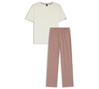 BOSS Stretch-cotton pyjamas with logo details - Style CI_Short Set, 50545568 Natural XL