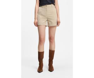 BOSS Stretch-cotton shorts with turn-up hems - Style C_Tanessa-D, 50556391 Light Beige 6