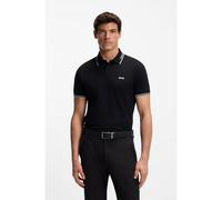 BOSS Stretch-cotton slim-fit polo shirt with branding - Style Paul, 50506193 Black XS