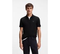 BOSS Stretch-cotton slim-fit polo shirt with logo patch - Style Passerzip, 50537507 Black L