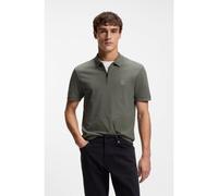 BOSS Stretch-cotton slim-fit polo shirt with logo patch - Style Passerzip, 50537507 Grey S