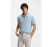 BOSS Stretch-cotton slim-fit polo shirt with logo patch - Style Passerzip, 50537507 Light Blue L